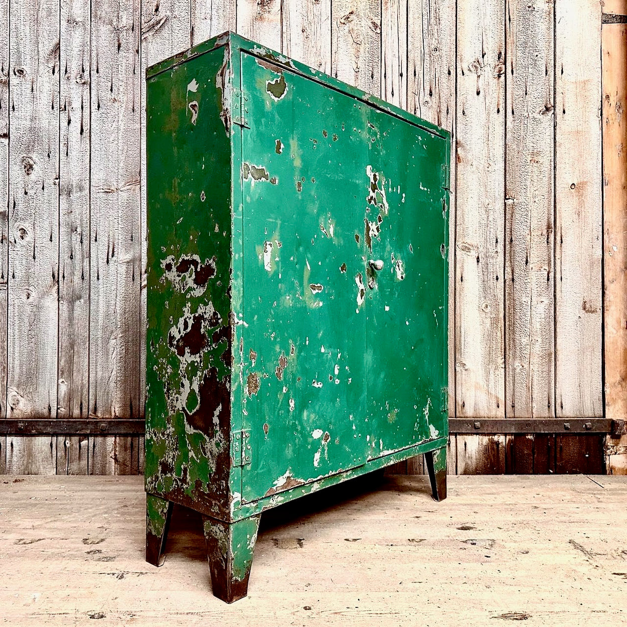 Green Metal Engineers Cupboard