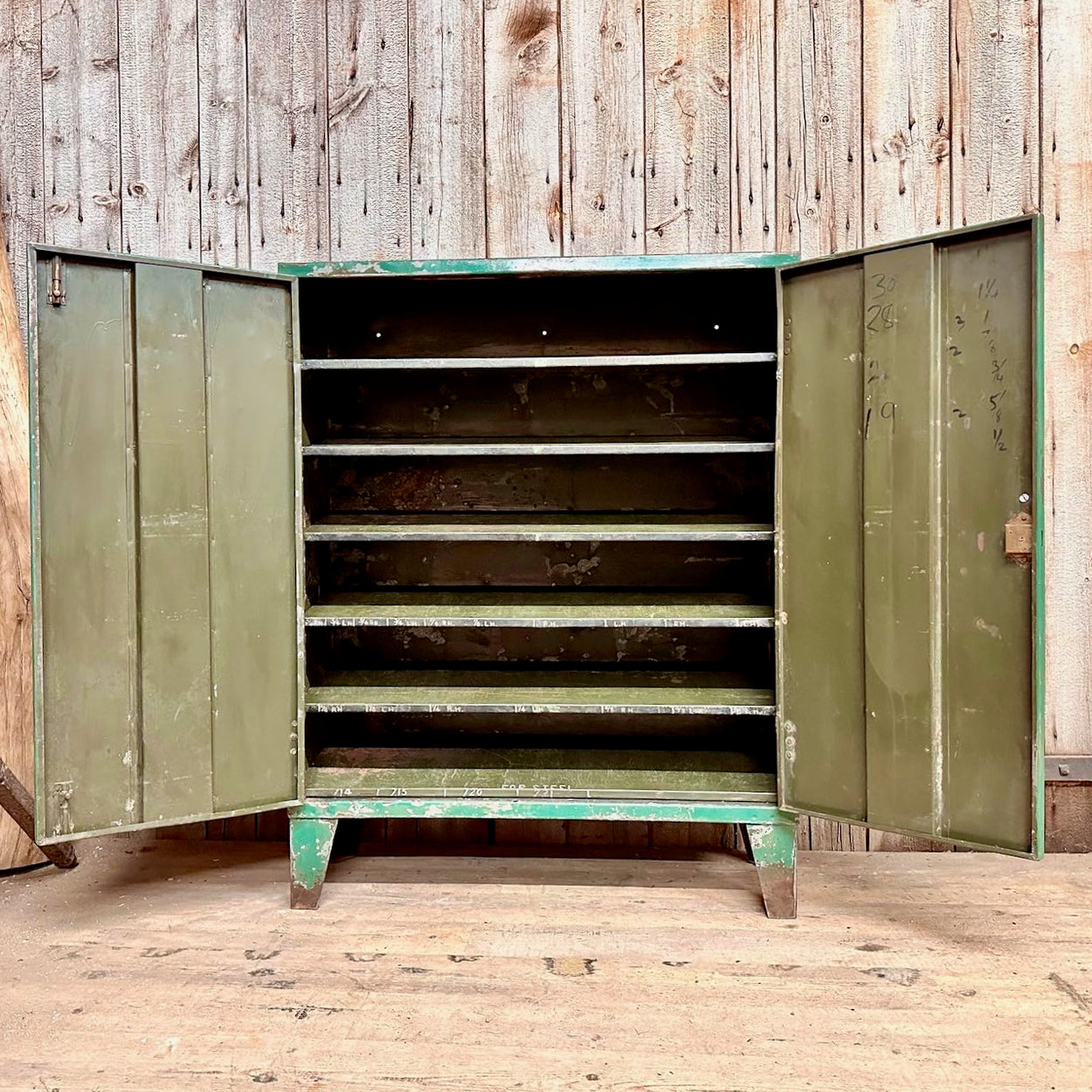 Green Metal Engineers Cupboard