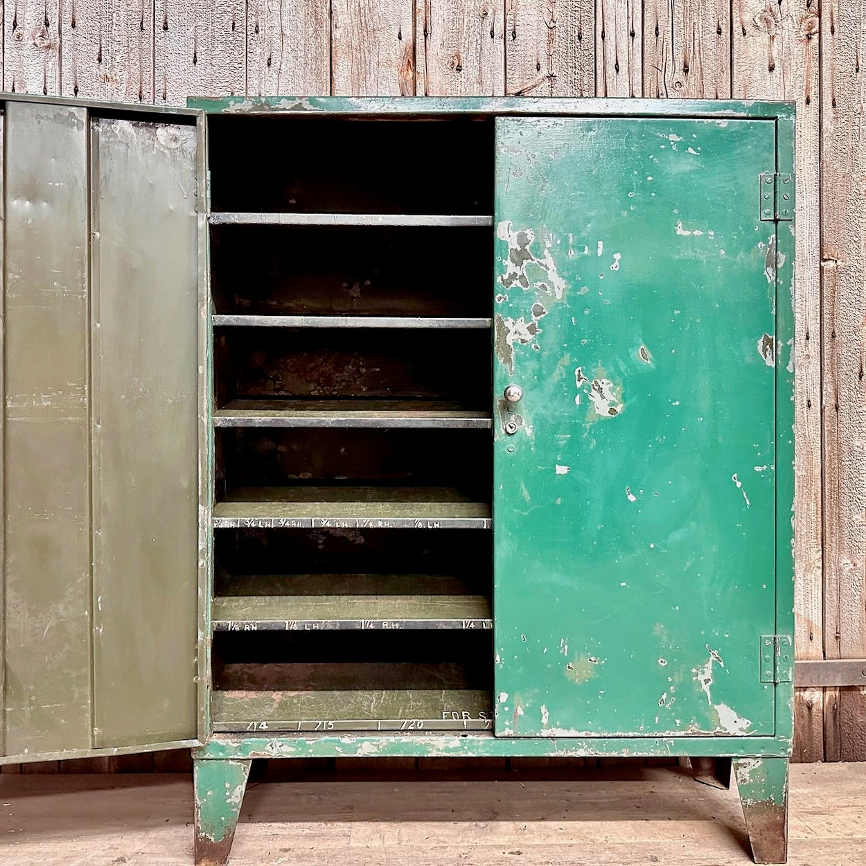 Green Metal Engineers Cupboard