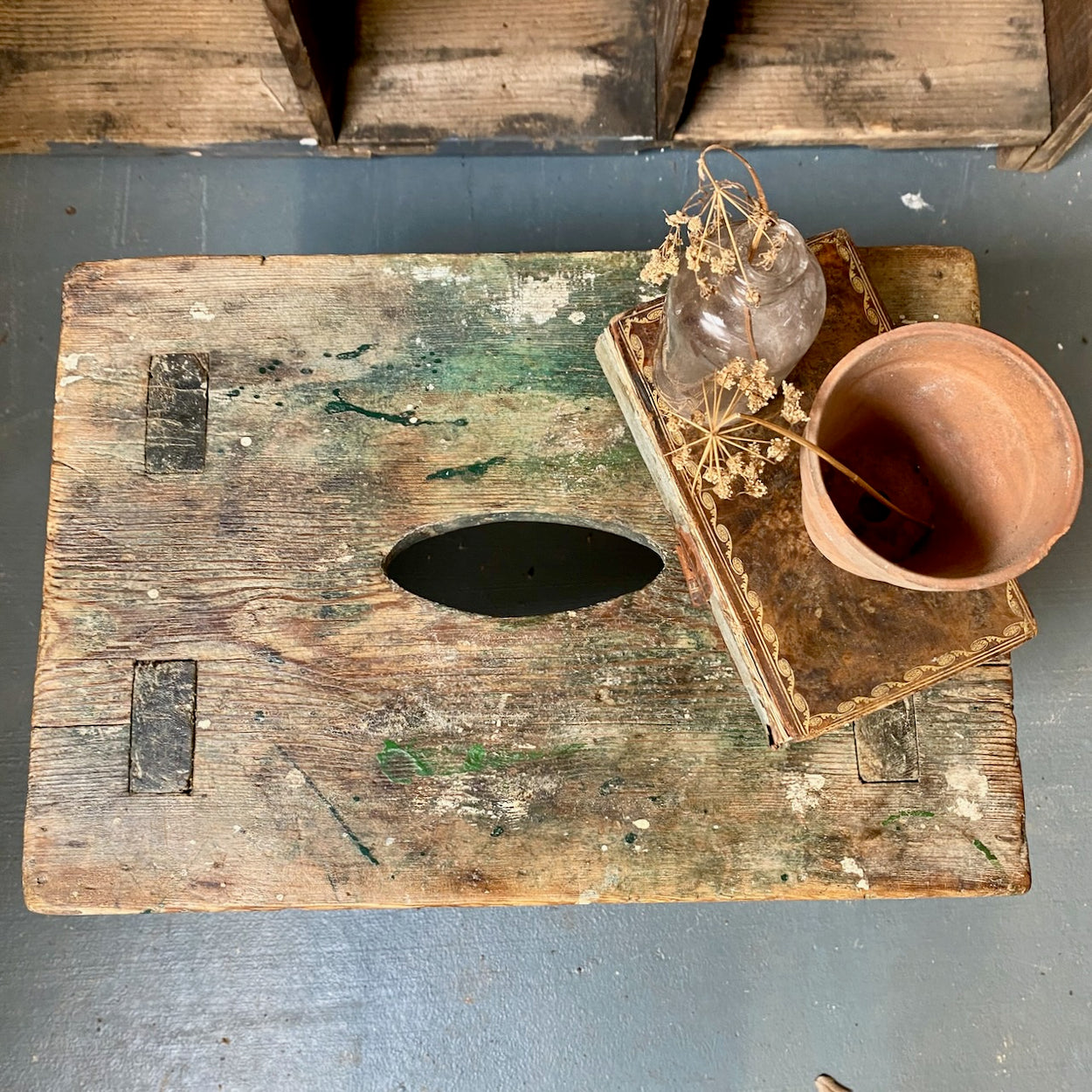 Rustic Scratch Built Vintage Stool