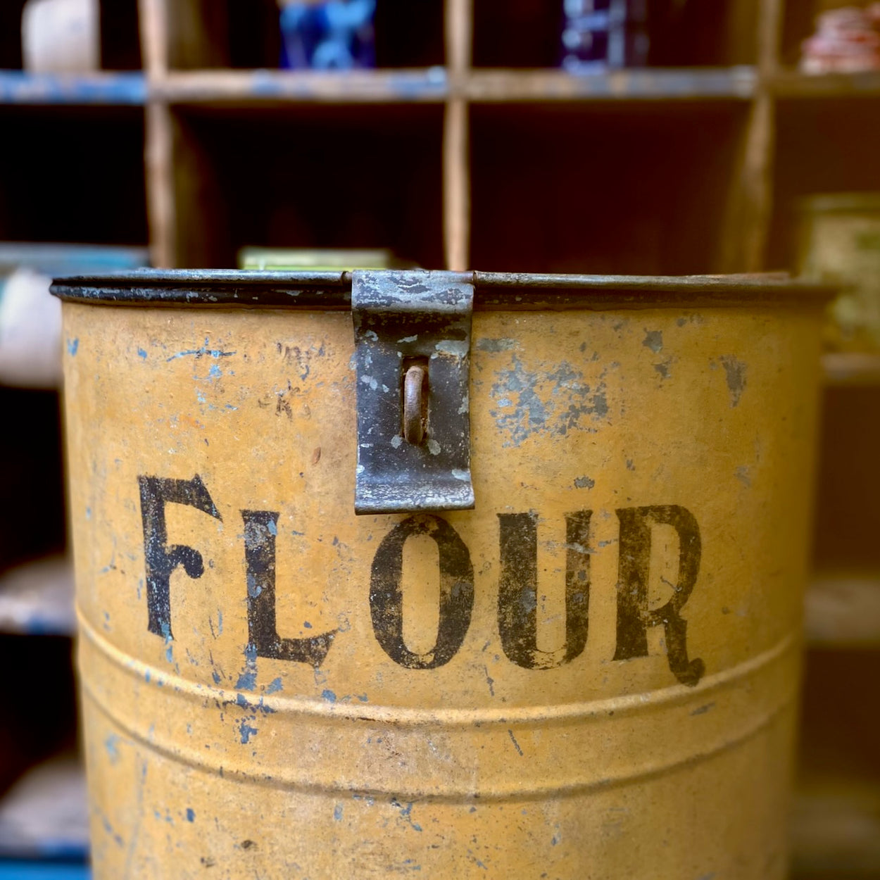Vintage Flour Bin With Original Lid