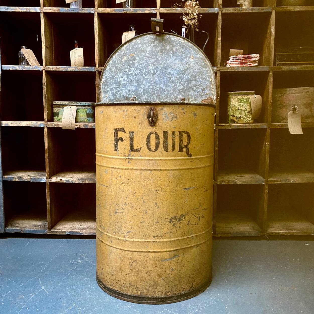 Vintage Flour Bin With Original Lid