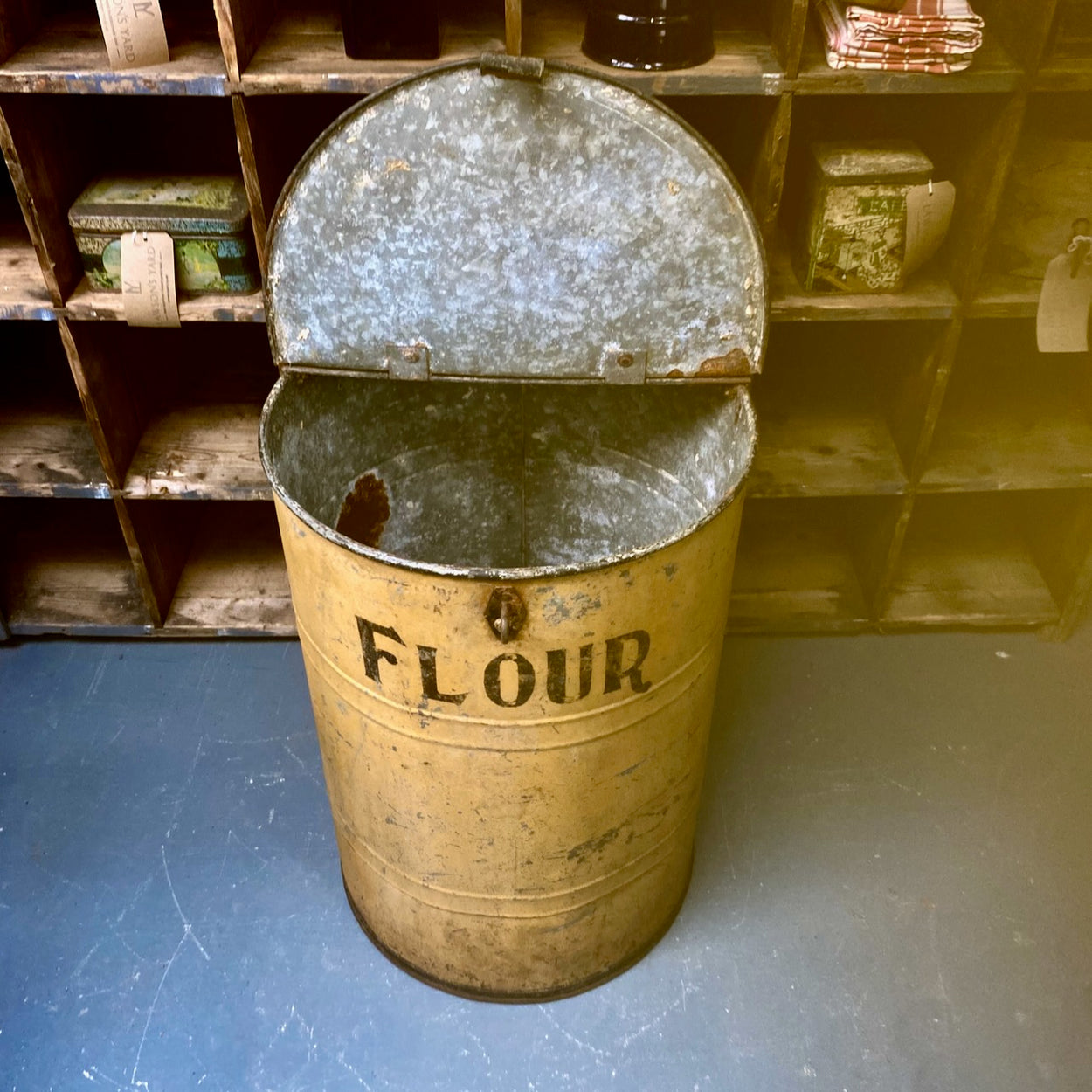 Vintage Flour Bin With Original Lid