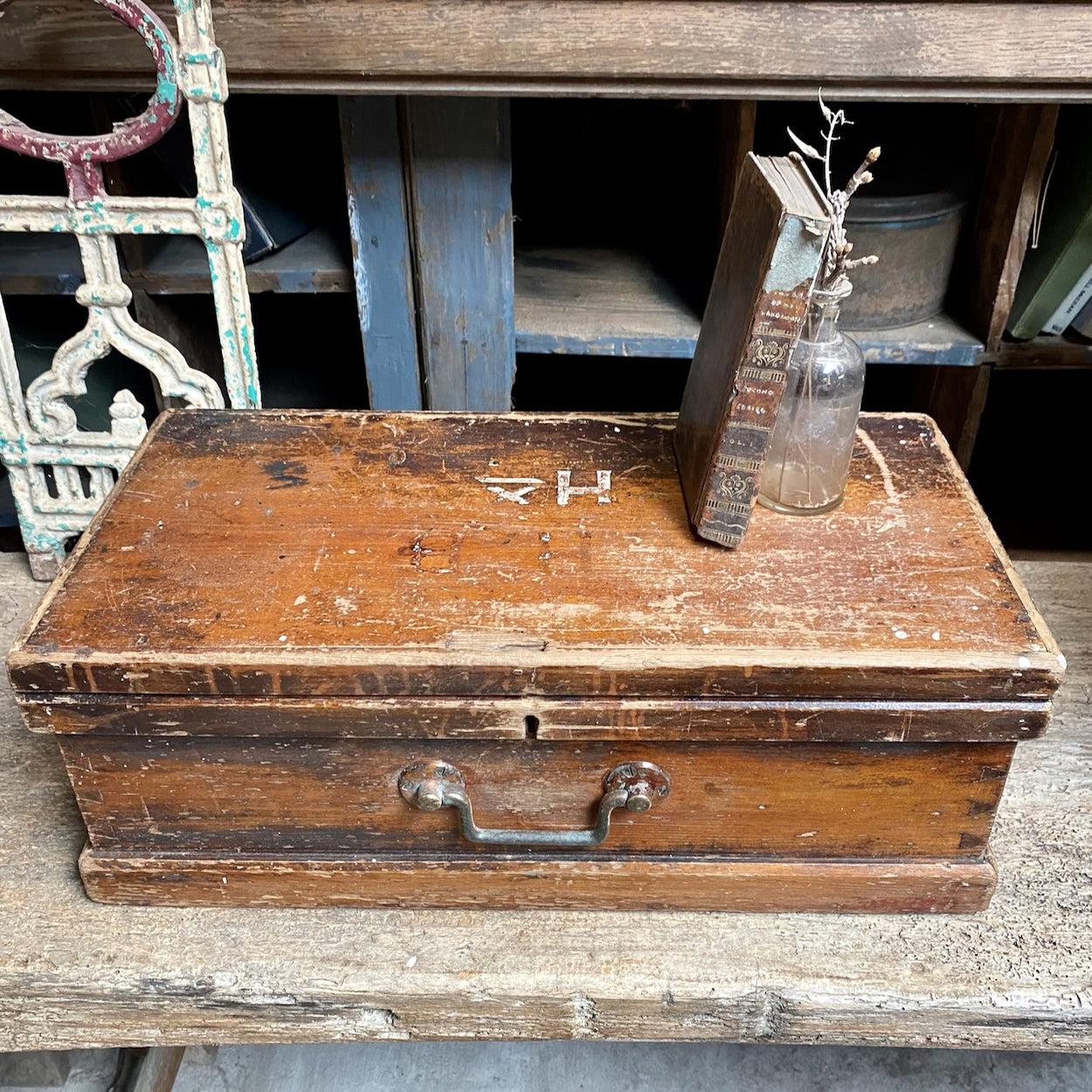 Vintage Box With Inscribed HB and HX Letters