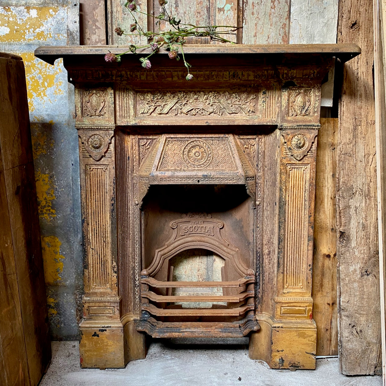 Vintage Victorian Cast Iron Fire Surround