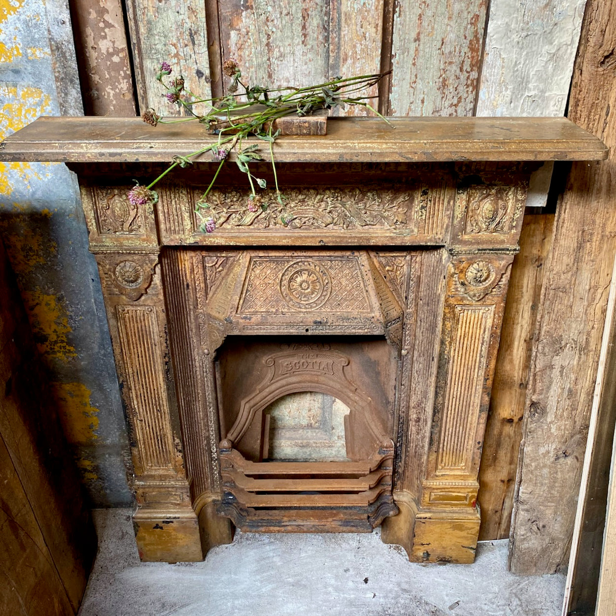 Vintage Victorian Cast Iron Fire Surround