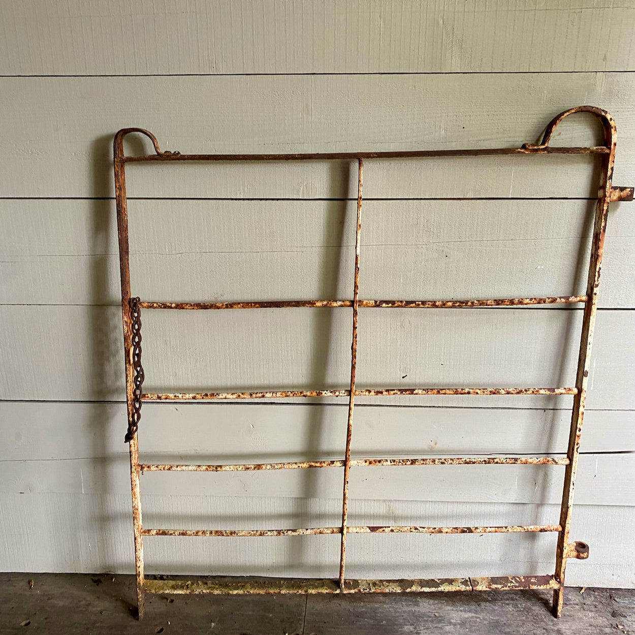 Antique Wrought Iron Estate Gate With Original Paint