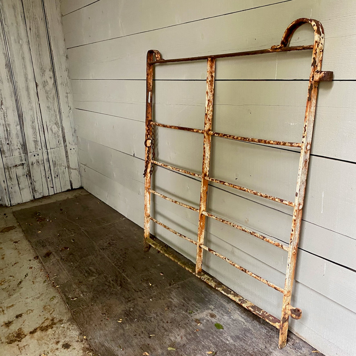 Antique Wrought Iron Estate Gate With Original Paint