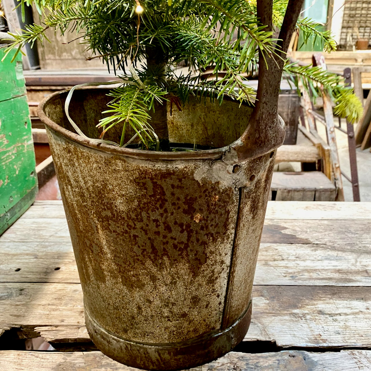 Galvanised Container With Upright Handle