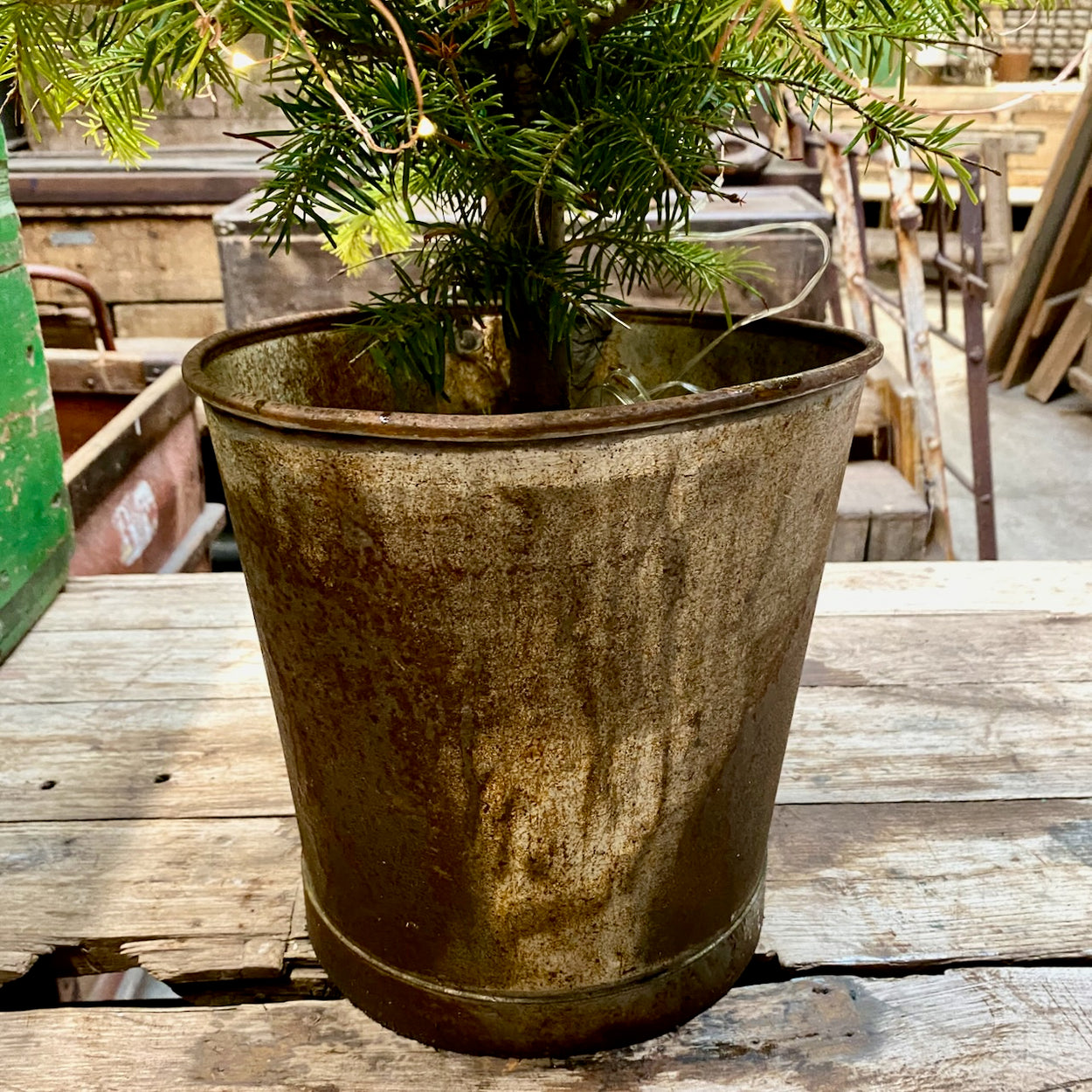 Galvanised Container With Upright Handle