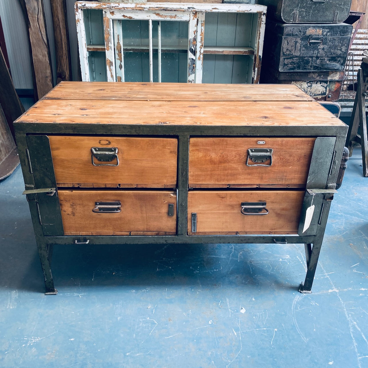 Industrial Metal And Wood Unit