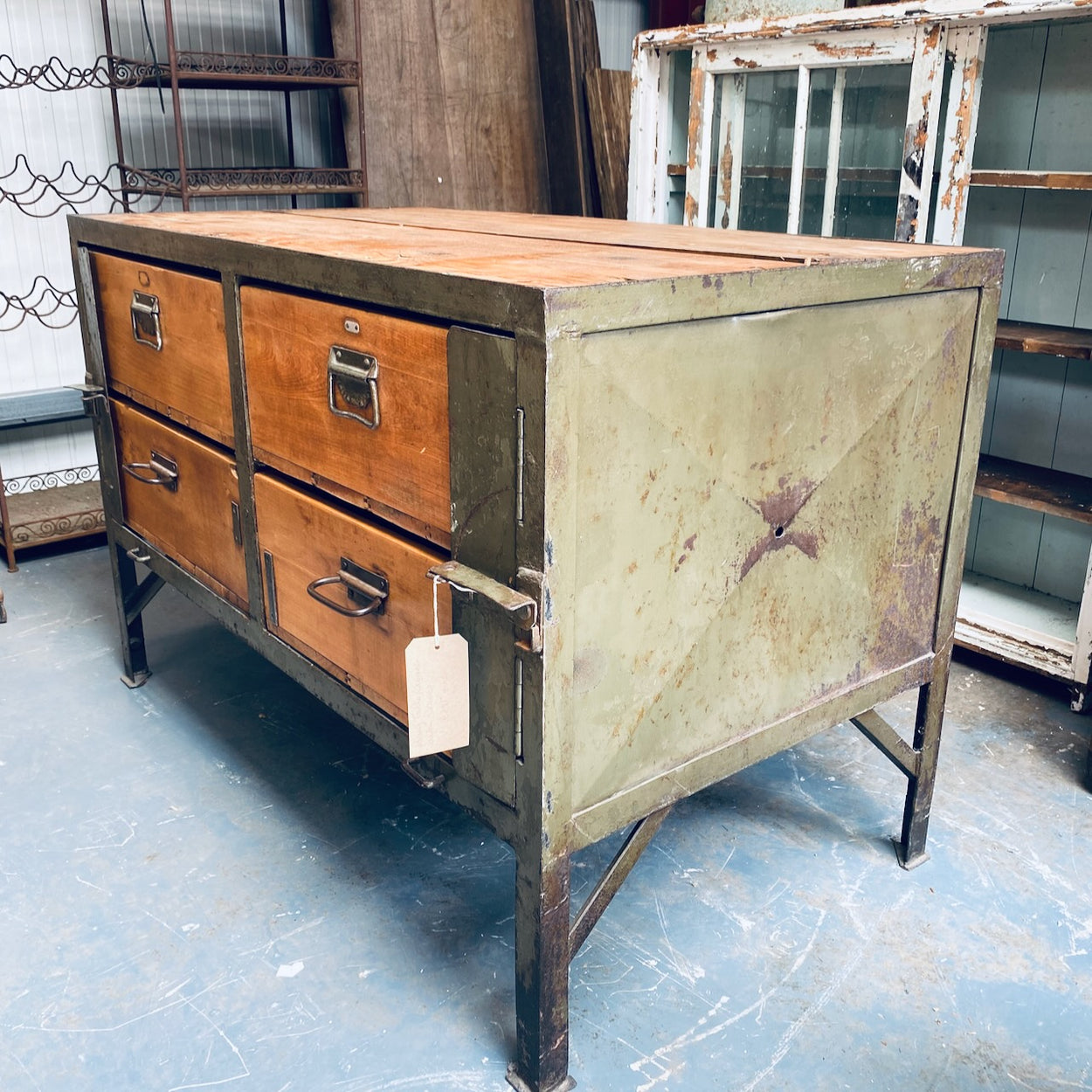 Industrial Metal And Wood Unit