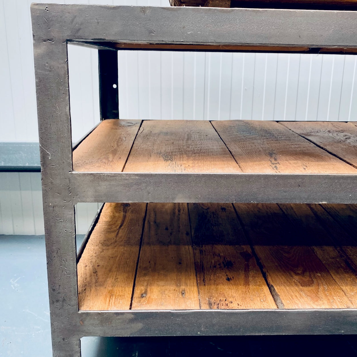 Industrial Metal And Wood Shelving Unit