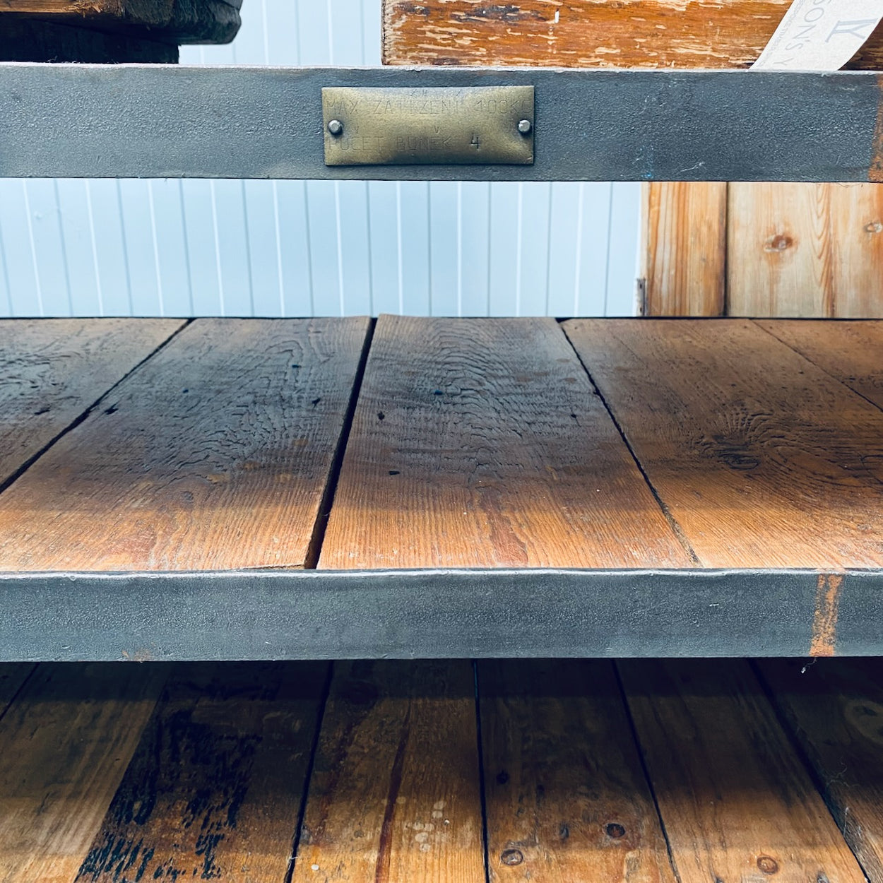 Industrial Metal And Wood Shelving Unit