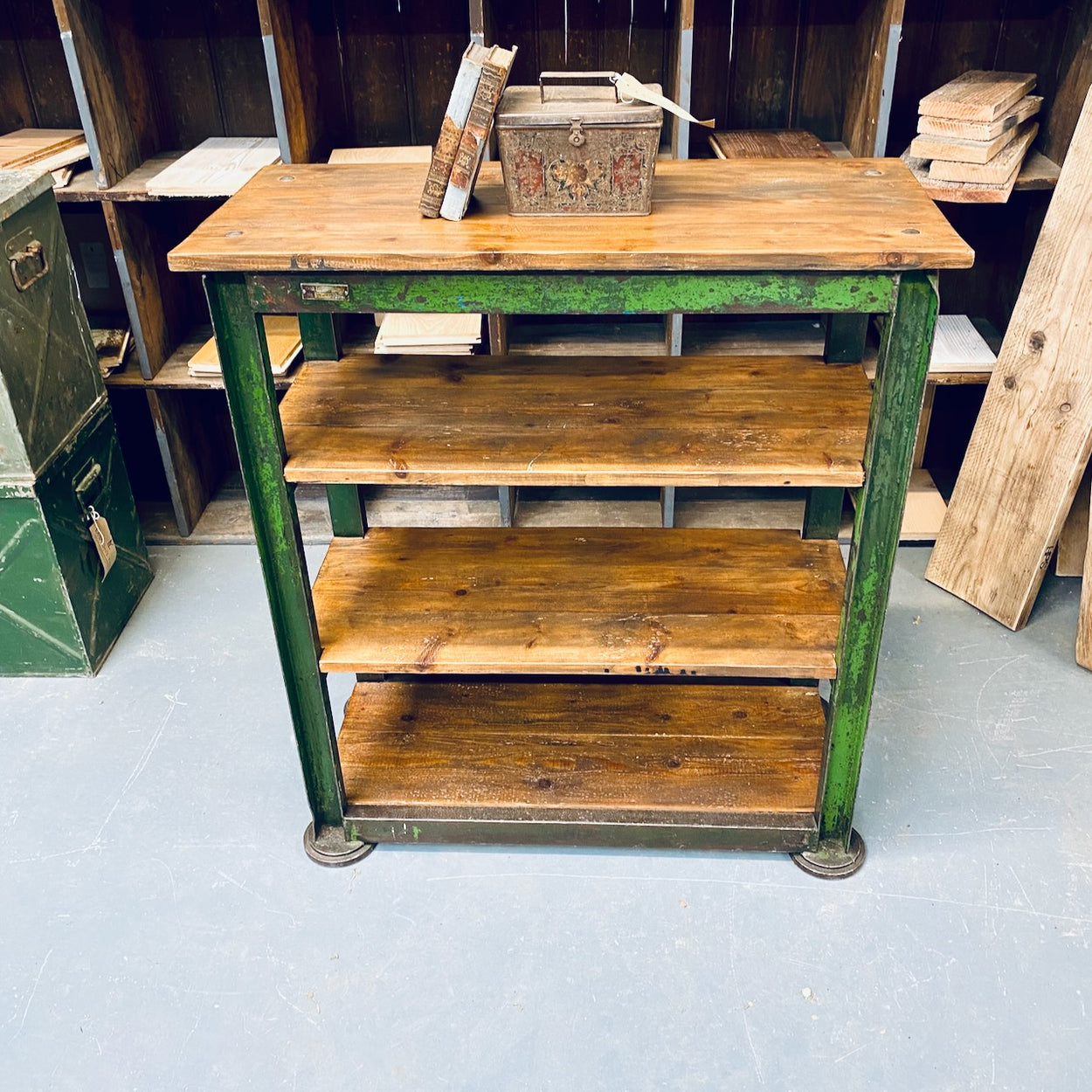 Green Industrial Shelving Unit