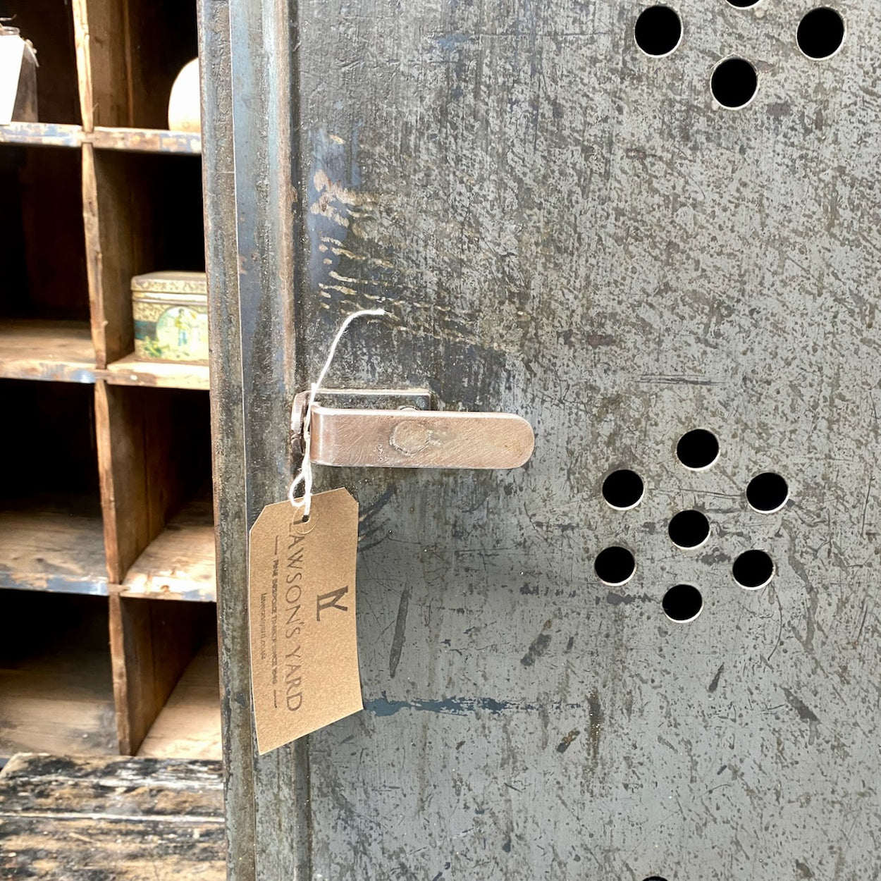 Industrial Metal Cupboard With Oak Top