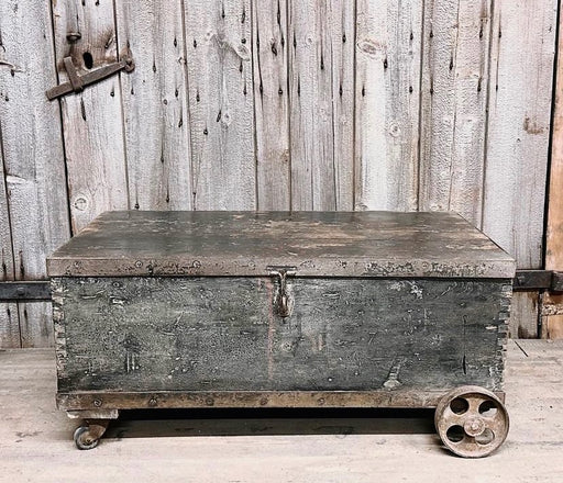 Vintage tool box on castors