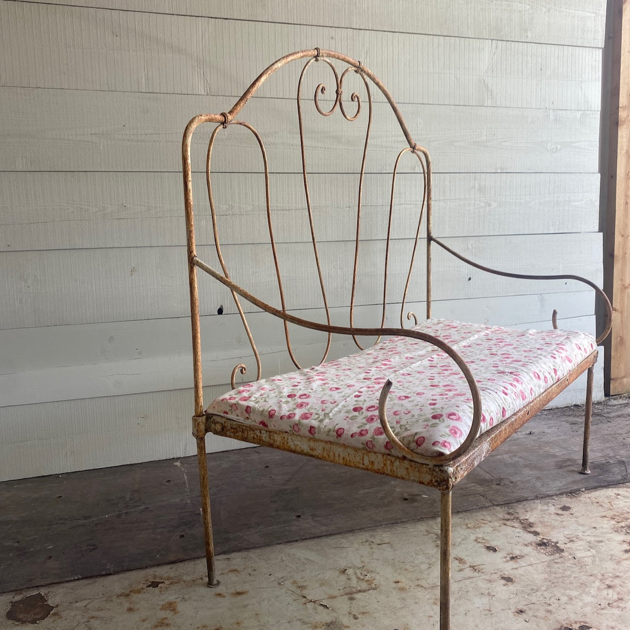 Antique French wrought Iron Bench