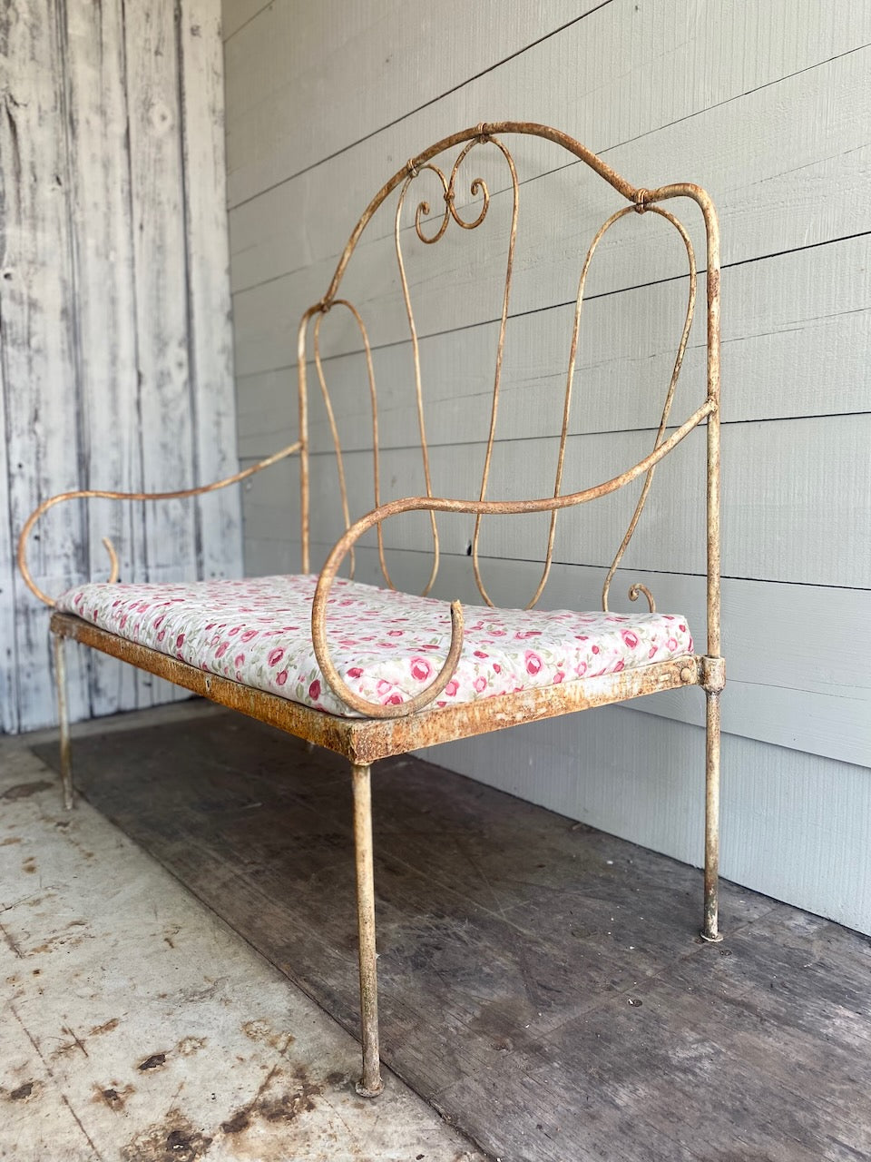 Antique French wrought Iron Bench