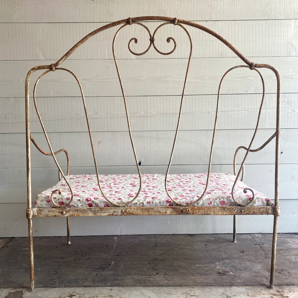 Antique French wrought Iron Bench