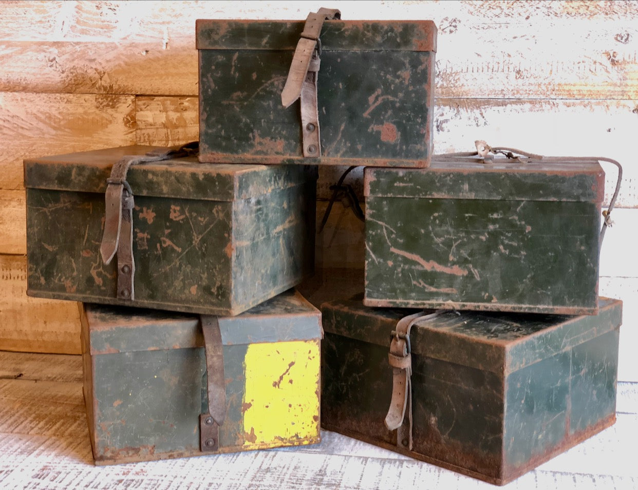 Vintage Metal Army Boxes
