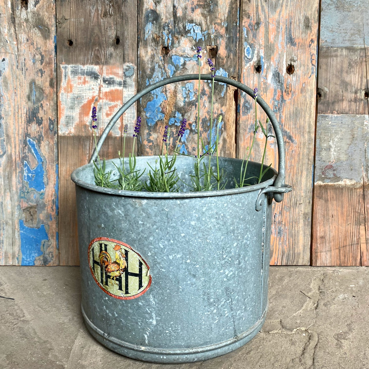 Antique French Galvanised Container