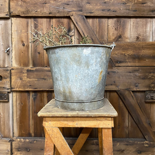 Antique Galvanised Riveted Bucket