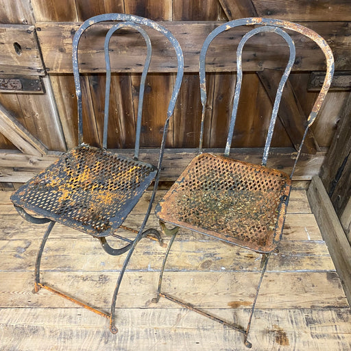 Pair of Antique French Metal Chairs