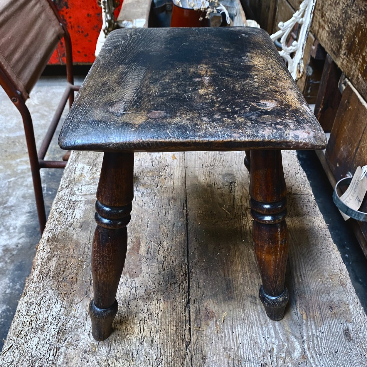 Antique Elm Stool