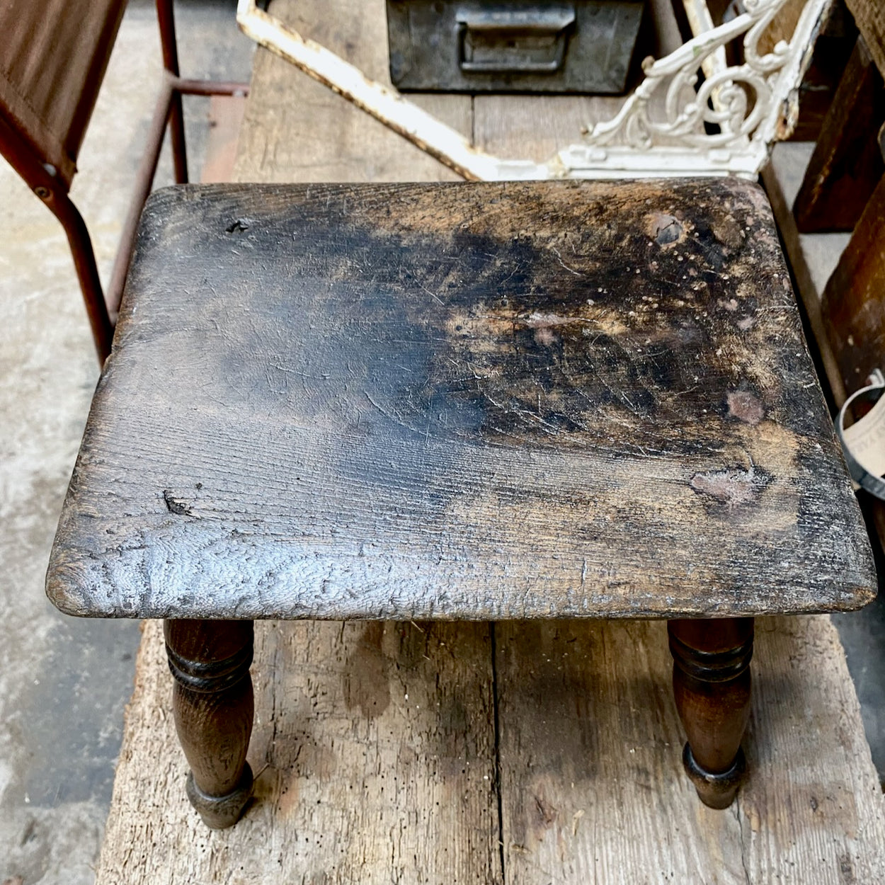 Antique Elm Stool