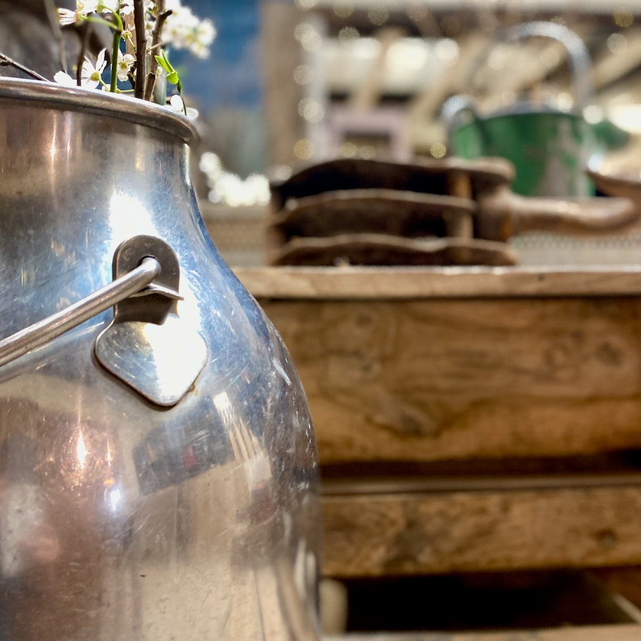 Vintage Stainless Steel Milk Churn