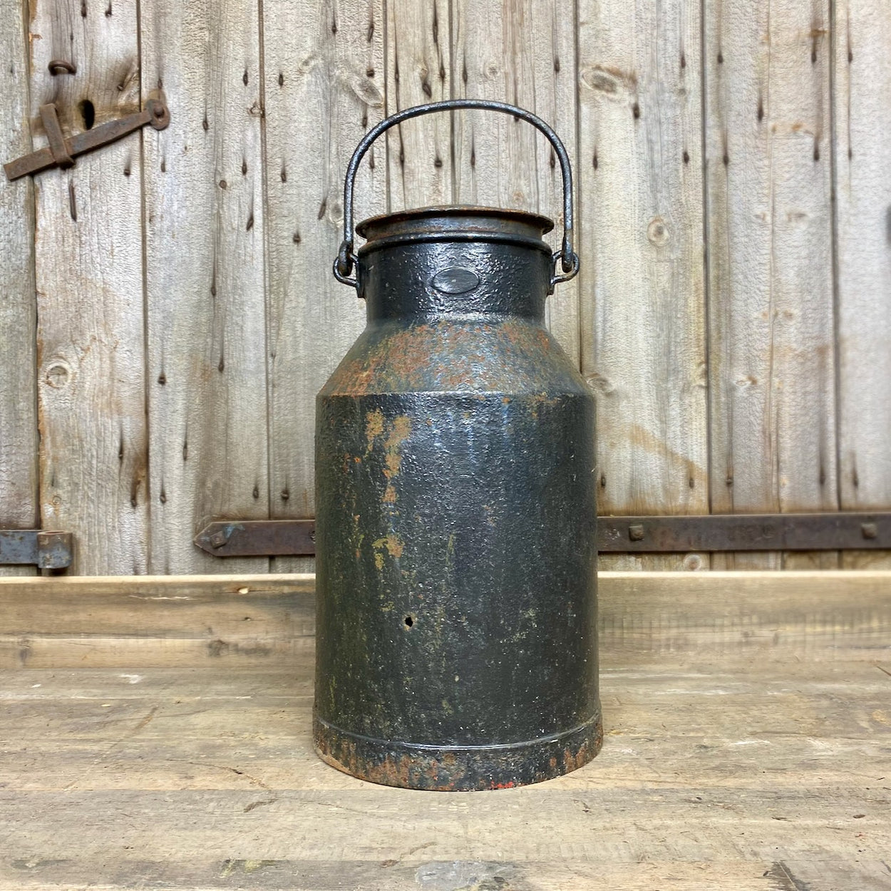Vintage Black Milk Churn