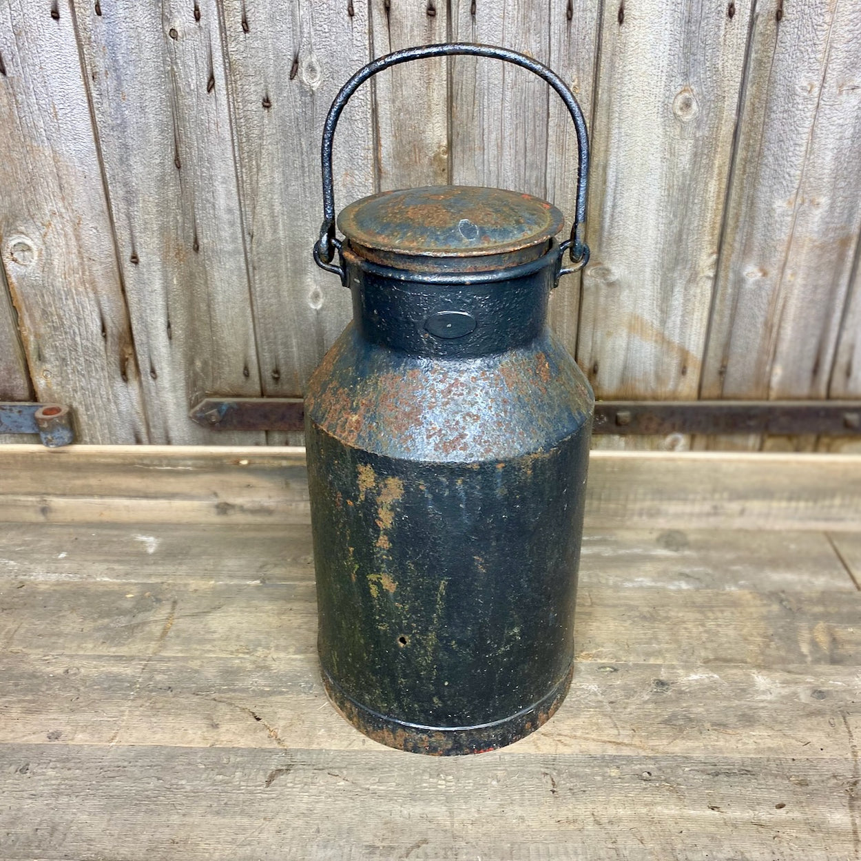 Vintage Black Milk Churn