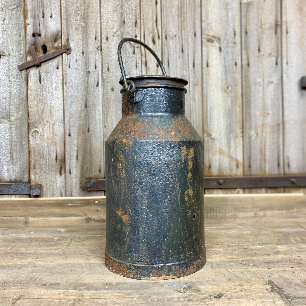 Vintage Black Milk Churn