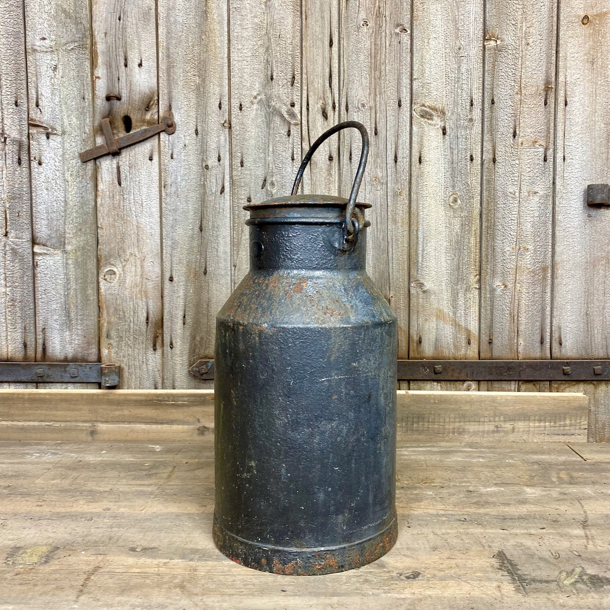 Vintage Black Milk Churn