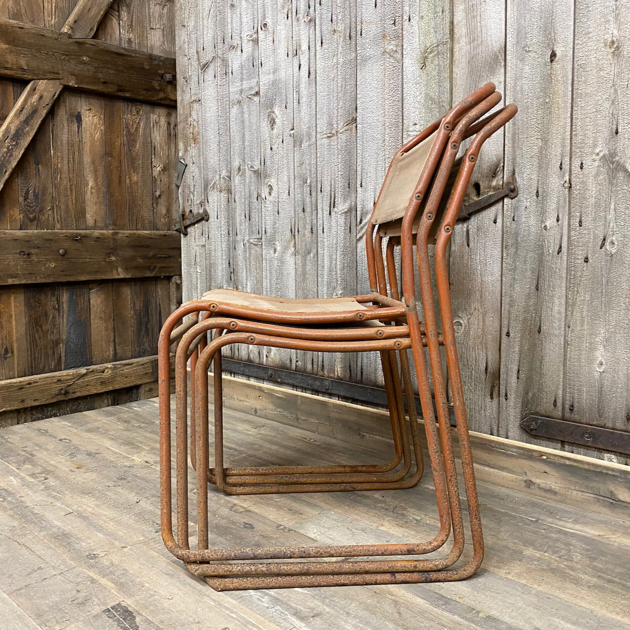 Vintage Tubular Stacking Chairs
