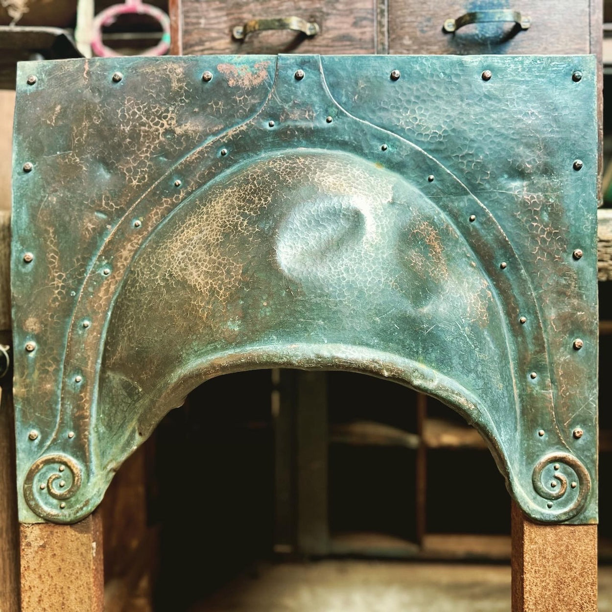 Antique Copper Top Fire Surround