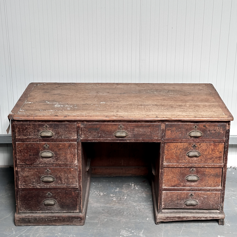 Antique Pedestal Writing Desk