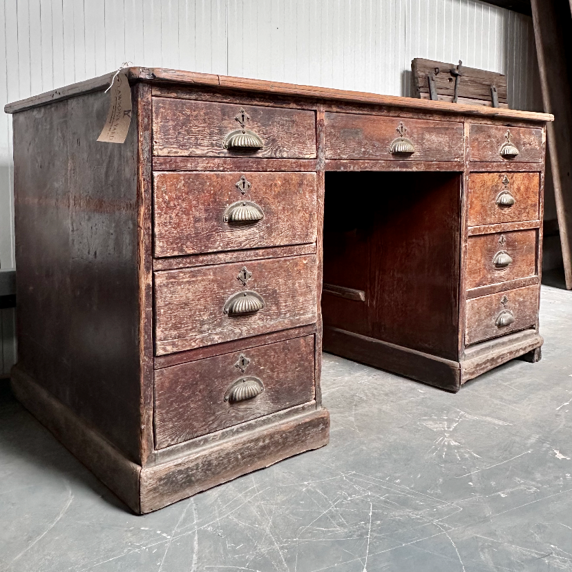 Antique Pedestal Writing Desk