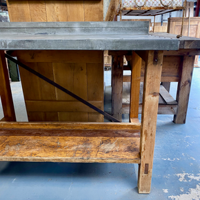 Reclaimed Zinc Top Bench/Table