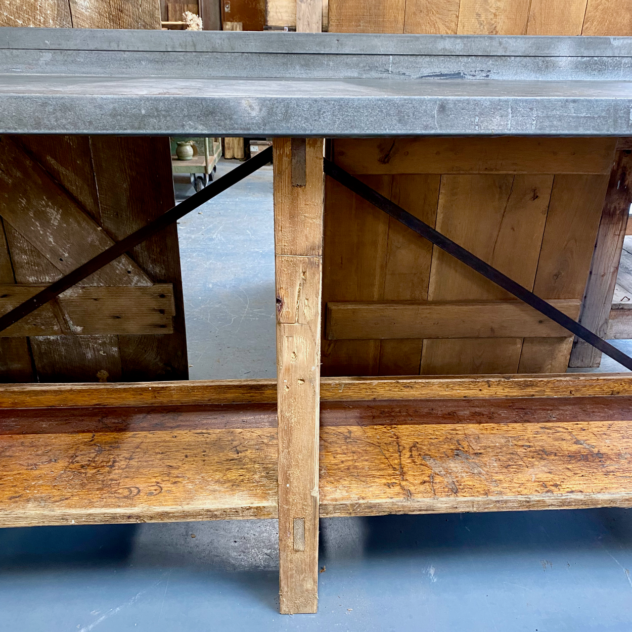 Reclaimed Zinc Top Bench/Table