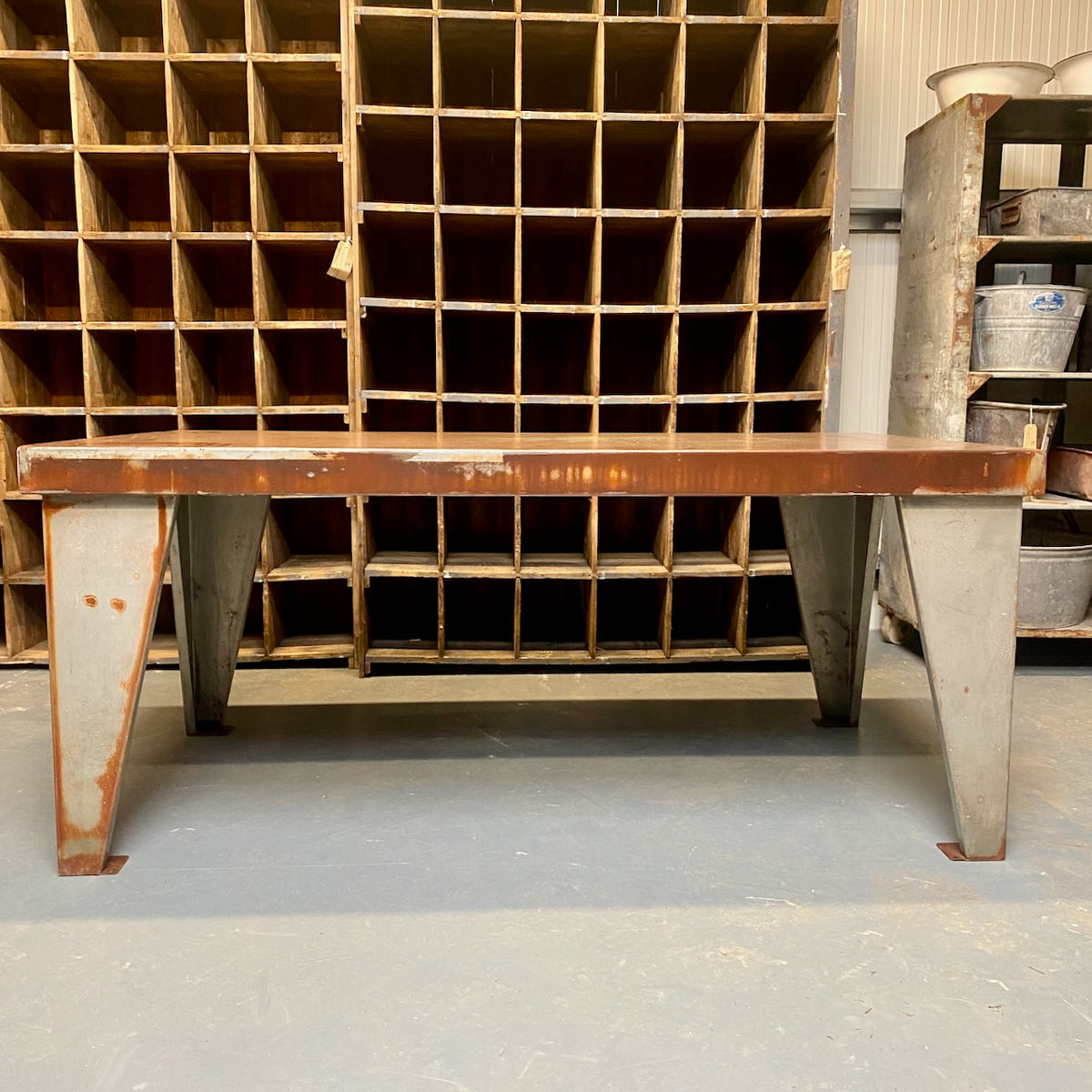 Folded Steel Setting Out Table — Lawson's Yard LTD