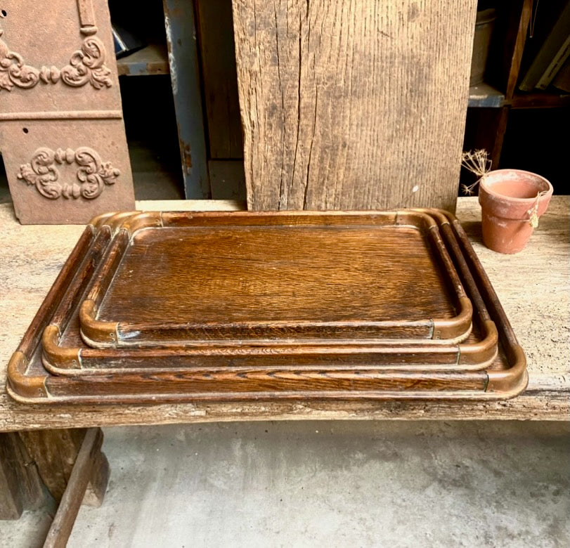 Antique Oak Serving Trays