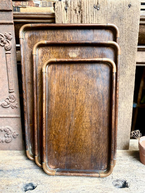 Antique Oak Serving Trays