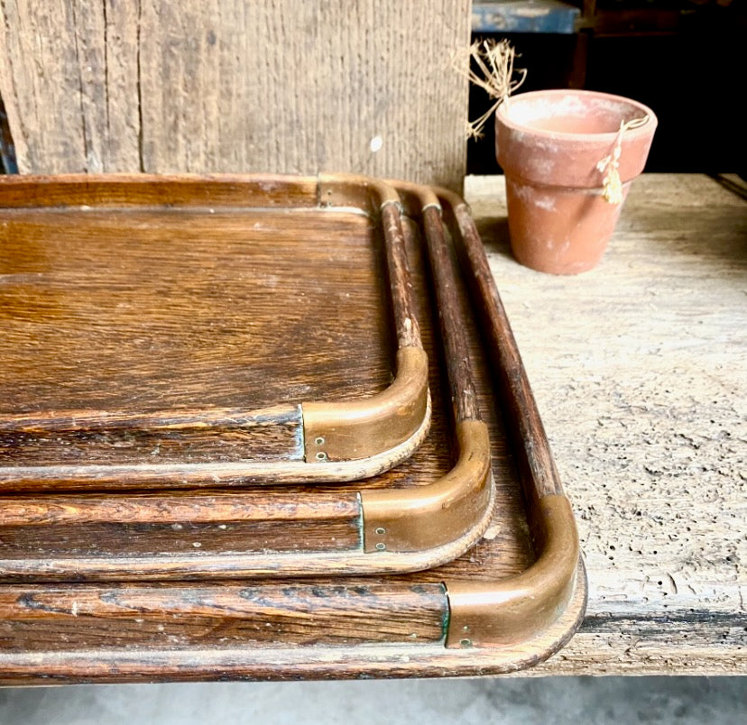 Antique Oak Serving Trays