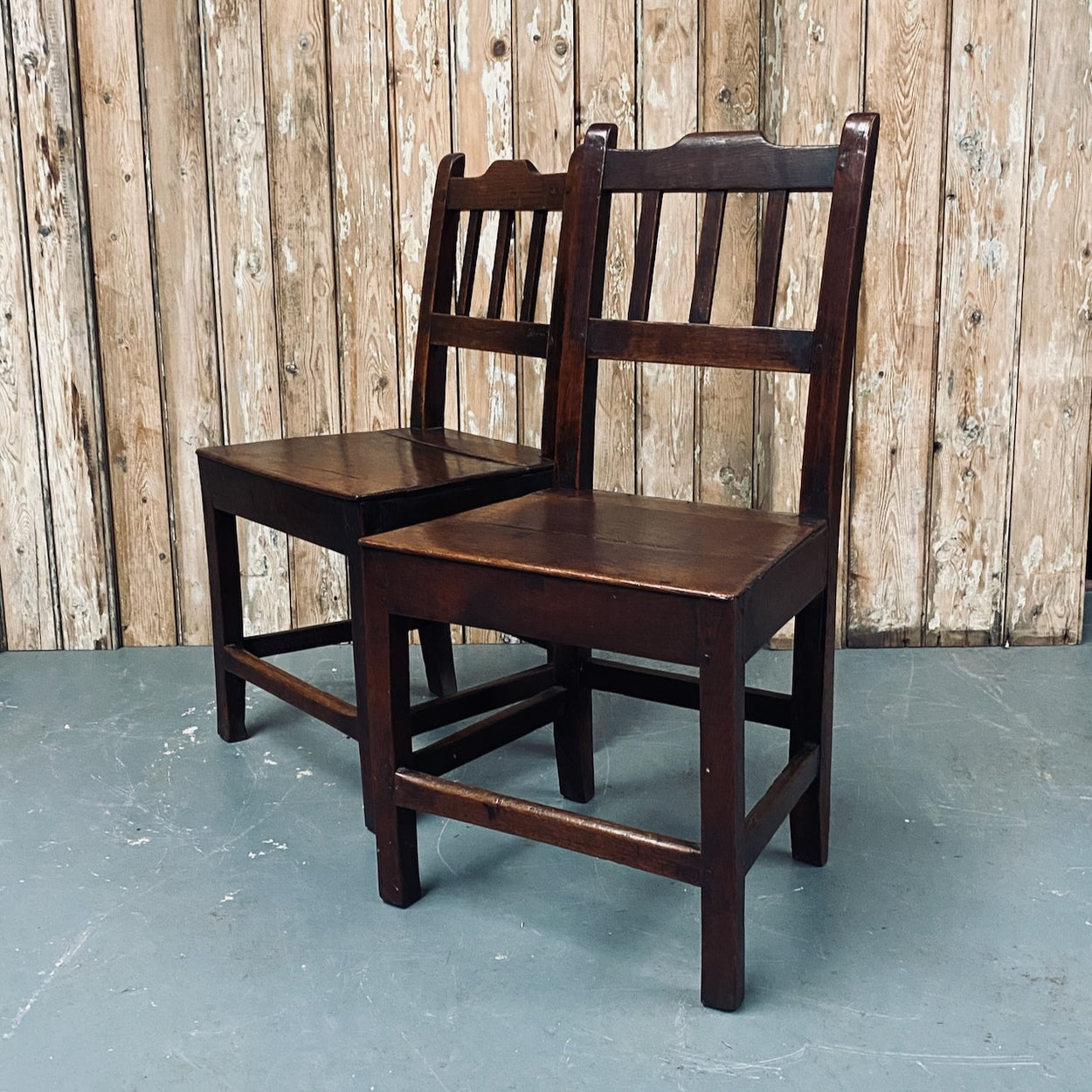 Pair Of 18th Century Country House Oak Chairs