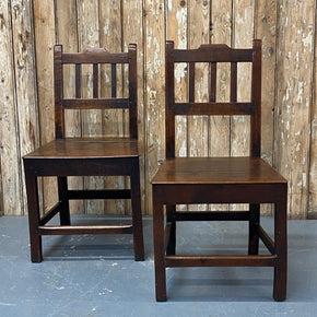 Pair Of 18th Century Country House Oak Chairs