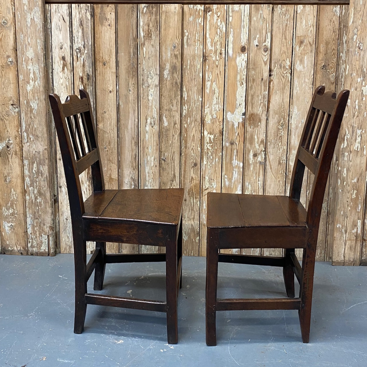 Pair Of 18th Century Country House Oak Chairs