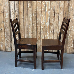 Pair Of 18th Century Country House Oak Chairs