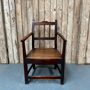 18th Century Country House Oak Carver Chair
